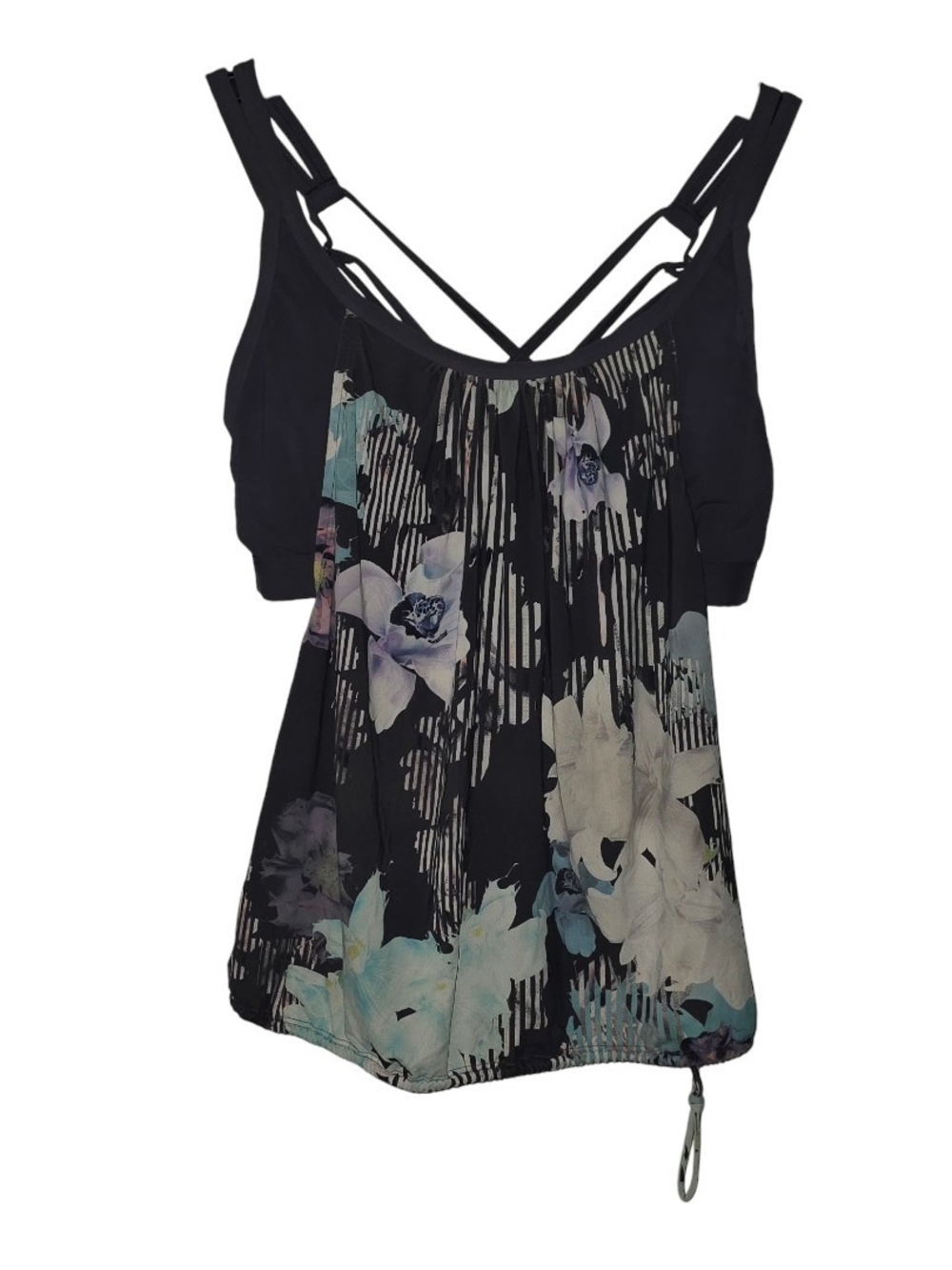Calia by Carrie Underwood Floral Blouson Tankini Top Size Medium
